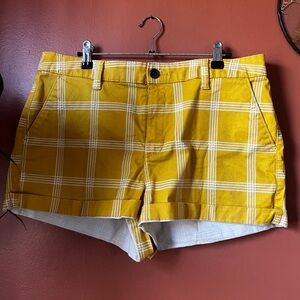 Yellow Plaid Women's Shorts